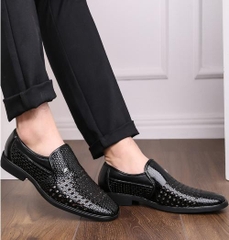 Giày da nam dệt có lỗ thoáng khí
