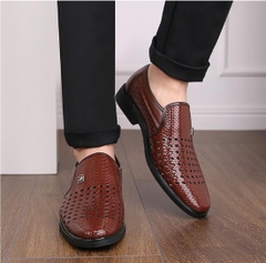 Giày da nam dệt có lỗ thoáng khí