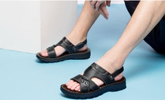 Dép sandal đế cao chất da thoáng khí dành cho nam