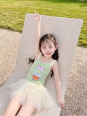 Bộ đồ bơi liền mảnh kiểu dáng công chúa dễ thương dành cho bé gái