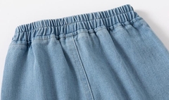 Quần short Denim phối túi hoạt hình khủng long dễ thương cho bé trai