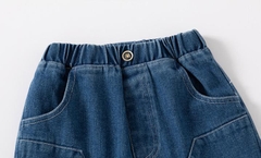Quần short denim thoáng mát phối túi đơn giản cho bé trai