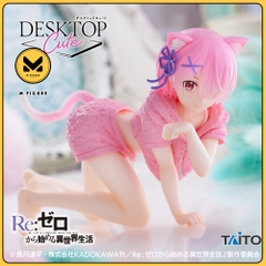MÔ HÌNH Ram - Re:Zero - Desktop Cute - Cat room wear ver. (Taito) FIGURE CHÍNH HÃNH