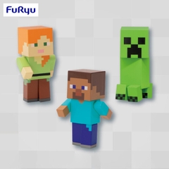MÔ HÌNH Minecraft - Steve - Alex - Creeper - Minecraft Minifigure 4 (FuRyu) FIGURE CHÍNH  HÃNG
