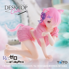 MÔ HÌNH Ram - Re:Zero - Desktop Cute - Cat room wear ver. (Taito) FIGURE CHÍNH HÃNH