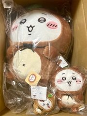 Bông Chiikawa - Chiikawa Tanuki Damon Kuji - Dodeka Nuigurumi Plushie (Gray Parka Service) Plushie CHÍNH HÃNG