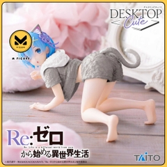 MÔ HÌNH Rem - Re:Zero - Desktop Cute - Cat Room Wear ver., Renewal (Taito) FIGURE CHÍNH HÃNG