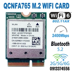 Card Intel WiFi 6E NFA765 M.2 NGFF 2.4G/5G/6G 2400Mbps Bluetooth 5.2