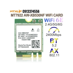 Card MediaTek Wi-Fi 6E MT7922 M.2 NGFF 2.4G/5G/6G 2400Mbps bluetooth 5.2
