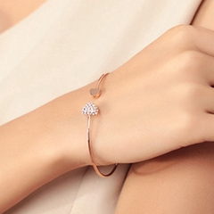 Vòng tay hở mặt trái tim đính đá xinh xắn cho nữ