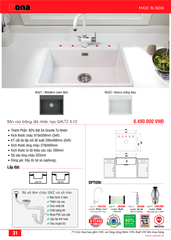 Chậu Rửa PONA WAZ1/Mitallico