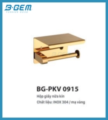Hộp Giấy Nửa Kín INOX SUS304 Mạ Vàng Cao Cấp B-GEM BG-PKV0915