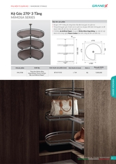Kệ Góc 270° 3 Tầng GrandX XM.270B