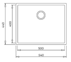 Chậu rửa TEKA SQUARE 50.40 TG 3½ C/REB SF NEGRO