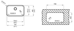 Chậu rửa inox TEKA BE 74.43-20 3½ C/REB