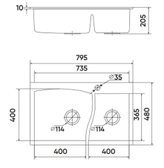 Chậu rửa KAFF GRANITE KAFF KF-MIROH-795