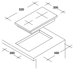 Bếp Domino Từ Rosieres MI1301