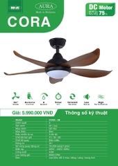 Quạt Trần Cho Người Giàu MR.VŨ CORA.5B Đen Sải Cánh 1M