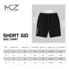 Quần Short Nam Vải Gió Thể Thao Macuzz Màu Đen Xám Chì Navy Siêu nhẹ, Siêu bền màu MQS002-122202