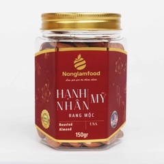 Hạnh nhân Mỹ rang mộc Nonglamfood hũ 150g | Hũ lục giác đặc biệt | Quà tặng cao cấp