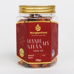 Hạnh nhân Mỹ rang bơ Nonglamfood hũ 120g | Hũ lục giác đặc biệt | Quà tặng cao cấp