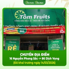Thông báo thay đổi địa điểm cửa hàng Tôm Fruits Nguyễn Phong Sắc