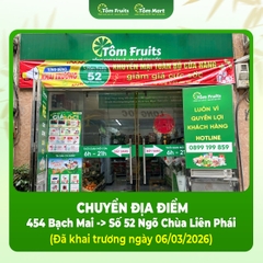 Thông báo thay đổi địa điểm cửa hàng Tôm Fruits Bạch Mai