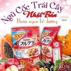 Ngũ Cốc Trái Cây Calbee Nhật Bản [Tặng Thêm 50g] 800G Ăn Kiêng Giảm Cân, Sữa Chua Dinh Dưỡng Ăn Sáng OLEAF - Ngũ Cốc Sấy