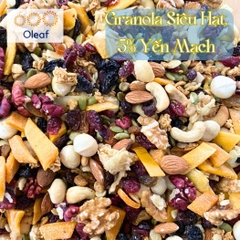 Granola Siêu Hạt 5% Yến Mạch Ngũ Cốc Ăn Kiêng Giảm Cân OLEAF Eat Clean Dinh Dưỡng- Hạt Mix OLEAF
