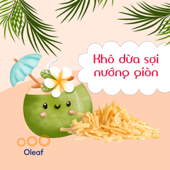 Khô Dừa Sợi Nướng Thơm Giòn Loại 1- Đặc Sản Bến Tre - OLEAF Trái Cây Sấy