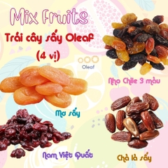 Trái Cây Sấy Không Đường Mix 4 Vị Cho Mẹ Bầu Ăn Vặt Bổ Sung Dinh Dưỡng Đề Kháng - Oleaf Trái Cây Sấy