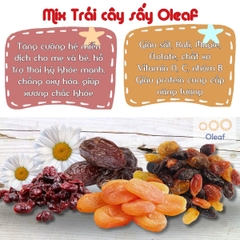 Trái Cây Sấy Không Đường Mix 4 Vị Cho Mẹ Bầu Ăn Vặt Bổ Sung Dinh Dưỡng Đề Kháng - Oleaf Trái Cây Sấy