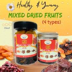 Trái Cây Sấy Không Đường Mix 4 Vị Cho Mẹ Bầu Ăn Vặt Bổ Sung Dinh Dưỡng Đề Kháng - Oleaf Trái Cây Sấy