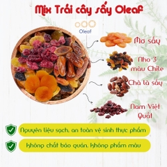 Trái Cây Sấy Không Đường Mix 4 Vị Cho Mẹ Bầu Ăn Vặt Bổ Sung Dinh Dưỡng Đề Kháng - Oleaf Trái Cây Sấy