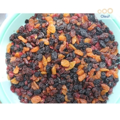 Nho Khô 3 Màu Mix Nho Nâu, Nho Đen, Nho Đỏ Nhập Khẩu Chính Ngạch Từ Chile - OLEAF Trái Cây Sấy Loại 1
