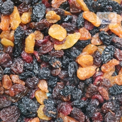 Nho Khô 3 Màu Mix Nho Nâu, Nho Đen, Nho Đỏ Nhập Khẩu Chính Ngạch Từ Chile - OLEAF Trái Cây Sấy Loại 1