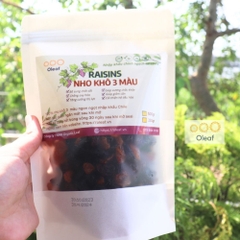 Nho Khô 3 Màu Mix Nho Nâu, Nho Đen, Nho Đỏ Nhập Khẩu Chính Ngạch Từ Chile - OLEAF Trái Cây Sấy Loại 1