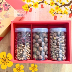 Combo Hạt Dinh Dưỡng Hộp Quà Tết Cao Cấp Sang Trọng - Hộp Lớn 500gx3- Món Quà Sức Khỏe Cho Gia Đình Và Người Thân