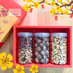 Combo Hạt Dinh Dưỡng Hộp Quà Tết Cao Cấp Sang Trọng - Hộp Lớn 500gx3- Món Quà Sức Khỏe Cho Gia Đình Và Người Thân
