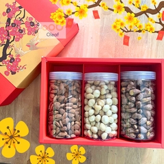 Combo Hạt Dinh Dưỡng Hộp Quà Tết Cao Cấp Sang Trọng - Hộp Lớn 500gx3- Món Quà Sức Khỏe Cho Gia Đình Và Người Thân