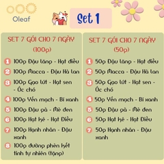 Set Hạt Nấu Sữa Hạt Dinh Dưỡng Mix Sẵn 7 Ngày [Tặng Đường Phèn] Cho Gia Đình Con Nhỏ, Mẹ Bầu, Người Già - OLEAF Sữa Hạt
