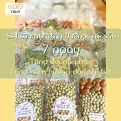 Set Hạt Nấu Sữa Hạt Dinh Dưỡng Mix Sẵn 7 Ngày [Tặng Đường Phèn] Cho Gia Đình Con Nhỏ, Mẹ Bầu, Người Già - OLEAF Sữa Hạt