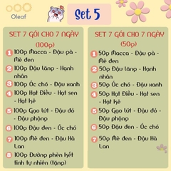 Set Hạt Nấu Sữa Hạt Dinh Dưỡng Mix Sẵn 7 Ngày [Tặng Đường Phèn] Cho Gia Đình Con Nhỏ, Mẹ Bầu, Người Già - OLEAF Sữa Hạt