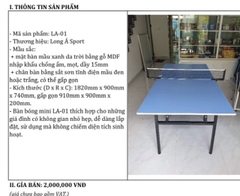 Bàn Bóng bàn Mini Long Á