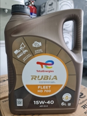 Nhớt 15W40 TOTAL RUBIA HD700 (Diesel can 6L 750k)
