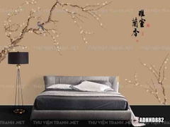 Tranh dán tường hoa đào trang trí phòng