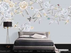 Tranh dán tường hoa đào trang trí phòng