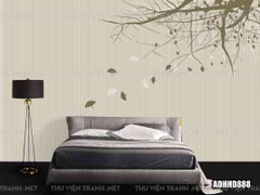 Tranh dán tường hoa đào trang trí phòng