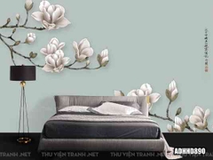 Tranh dán tường hoa đào trang trí phòng