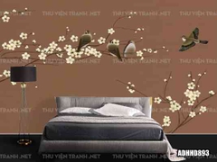 Tranh dán tường hoa đào trang trí phòng
